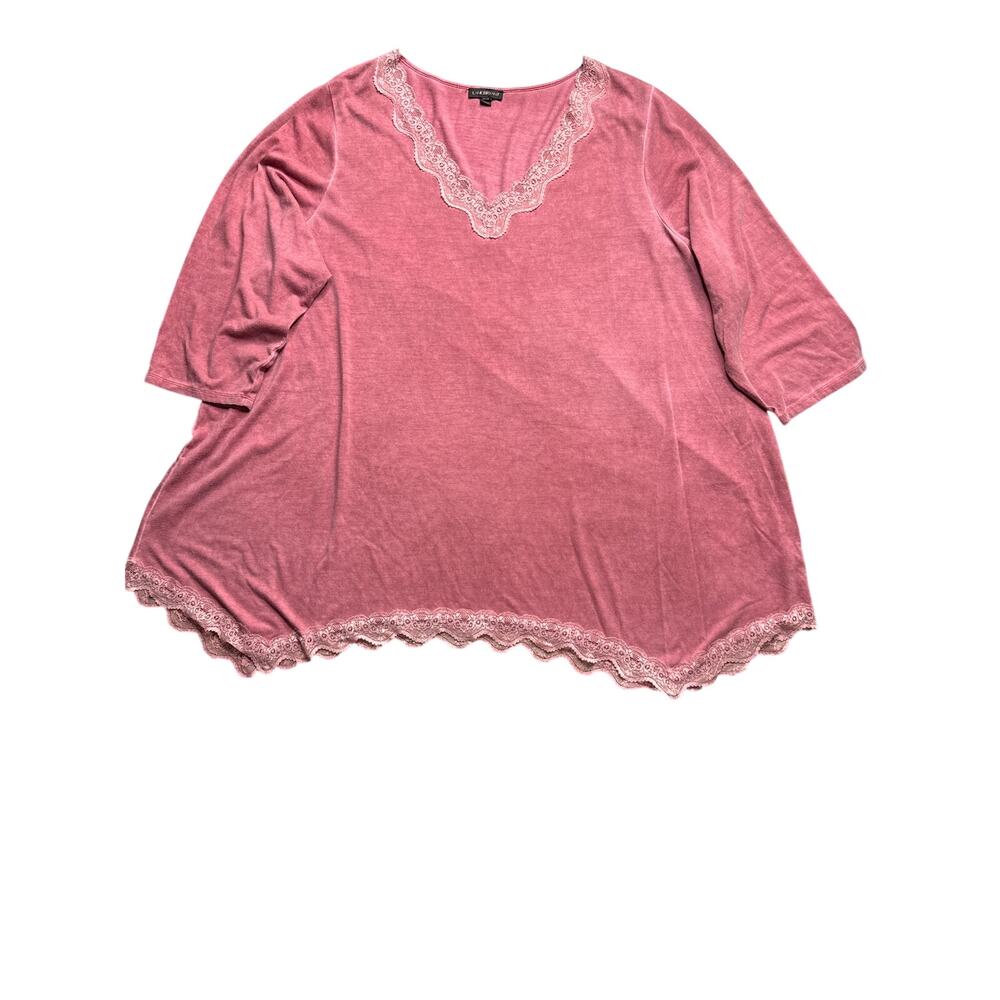 Lane Bryant 3/4 Sleeve Tunic Top Size 26/28 in Mauve - Picture 3 of 7